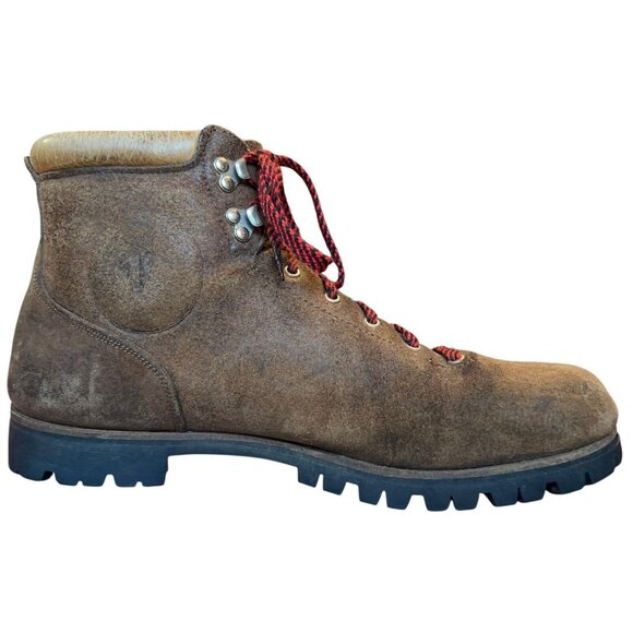 Vintage Vasque Brown Suede Leather Hiking Mountaineering Boots Men 14 Italy 7506 main image 13